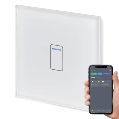 RetroTouch Crystal Crystal White Glass WiFi Switch