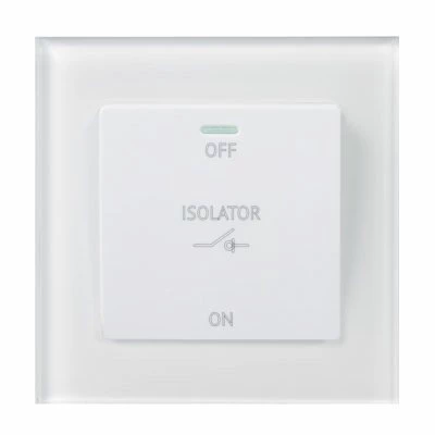 RetroTouch Crystal White Glass Fan Isolator