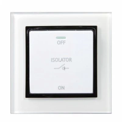 RetroTouch Crystal White Glass with Chrome Trim Fan Isolator