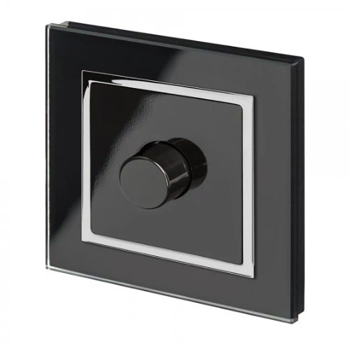 RetroTouch Crystal Black Glass with Chrome Trim LED Dimmer