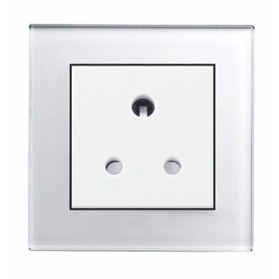 RetroTouch Crystal White Glass Round Pin Unswitched Socket (For Lighting)