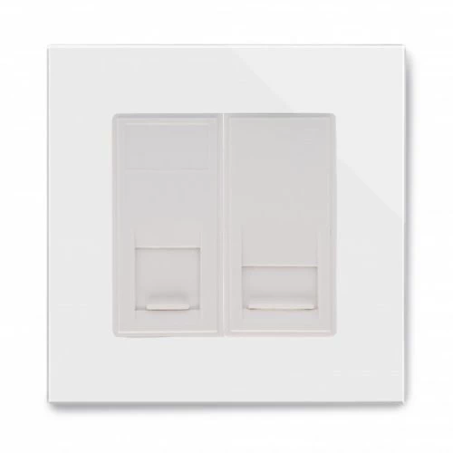 RetroTouch Crystal White Glass Network | Phone Socket
