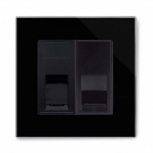 RetroTouch Crystal Black Glass Network | Phone Socket