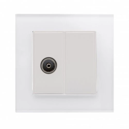RetroTouch Crystal White Glass TV Socket