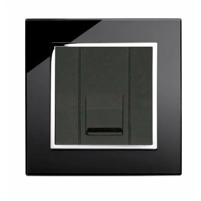 RetroTouch Crystal Black Glass with Chrome Trim Telephone Master Socket