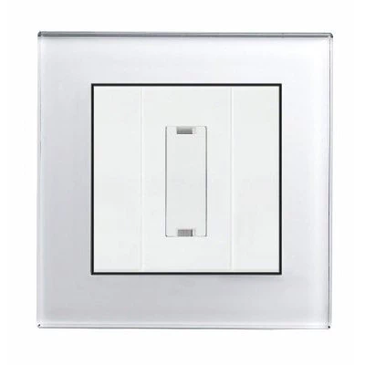 RetroTouch Crystal White Glass Unswitched Fused Spur