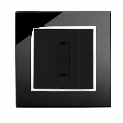 RetroTouch Crystal Black Glass with Chrome Trim Unswitched Fused Spur