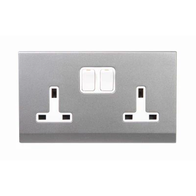 Simplicity Mid Grey Switched Plug Socket