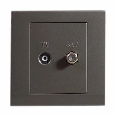 Simplicity Charcoal TV and SKY Socket