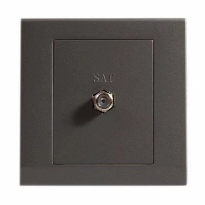 Simplicity Charcoal Satellite Socket (F Connector)