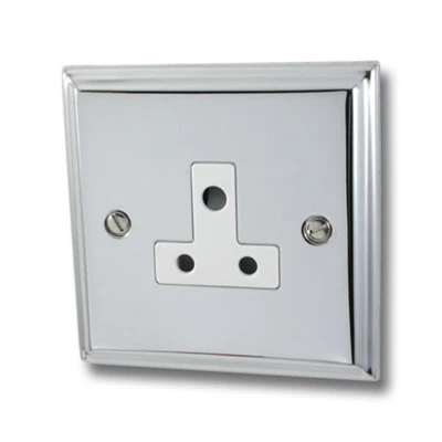 Mondo Polished Chrome Round Pin Unswitched Socket (For Lighting)