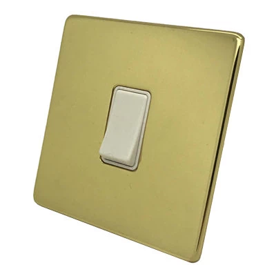 Smooth Classic Polished Brass LED Dimmer and Push Light Switch Combination