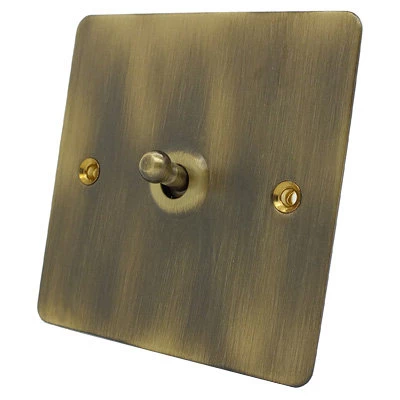 Slim Antique Brass Toggle (Dolly) Switch