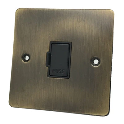 Slim Antique Brass Unswitched Fused Spur