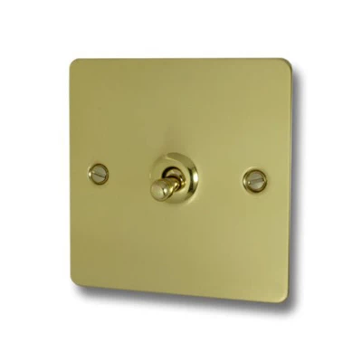 Slim Polished Brass Intermediate Toggle (Dolly) Switch