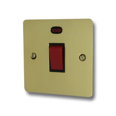 Slim Polished Brass Cooker (45 Amp Double Pole) Switch