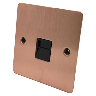 Slim Classic Brushed Copper Telephone Extension Socket