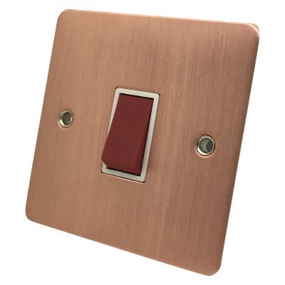Slim Classic Brushed Copper Cooker (45 Amp Double Pole) Switch