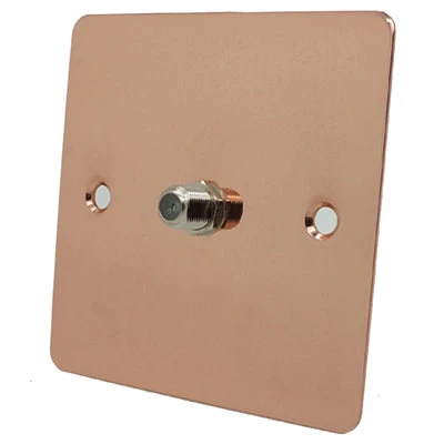 Slim Polished Copper Satellite Socket (F Connector)