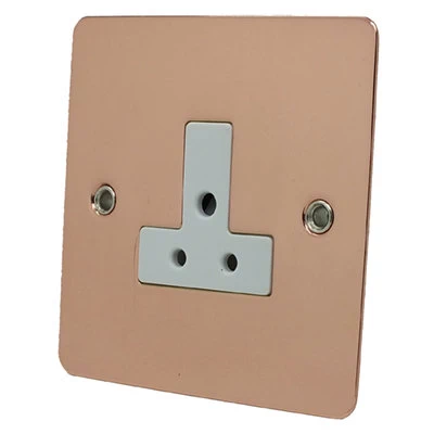 Slim Polished Copper Round Pin Unswitched Socket (For Lighting)
