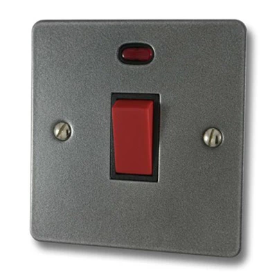 Slim Dark Pewter Cooker (45 Amp Double Pole) Switch