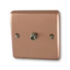 Timeless Classic Brushed Copper Satellite Socket (F Connector) - Click to see large image
