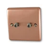 Timeless Classic Brushed Copper Satellite Socket (F Connector) - Click to see large image