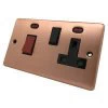 Timeless Classic Brushed Copper Cooker Control (45 Amp Double Pole Switch and 13 Amp Socket) - Click to see large image