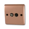 Timeless Classic Brushed Copper TV and SKY Socket - Click to see large image