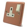 Timeless Classic Brushed Copper Switched Plug Socket - Click to see large image