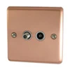 Timeless Classic Brushed Copper TV and SKY Socket - Click to see large image