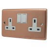 Timeless Classic Brushed Copper Switched Plug Socket - Click to see large image