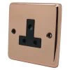 Timeless Classic Polished Copper Round Pin Unswitched Socket (For Lighting) - Click to see large image