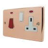 Timeless Classic Polished Copper Cooker Control (45 Amp Double Pole Switch and 13 Amp Socket) - Click to see large image