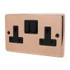 Timeless Classic Polished Copper Switched Plug Socket - Click to see large image