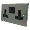 Timeless Classic Satin Chrome Switched Plug Socket - Click to see large image