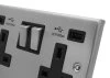 Timeless Classic Satin Chrome Plug Socket with USB Charging - Click to see large image