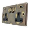 Timeless Aged Plug Socket with USB Charging - Click to see large image