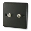 Timeless Black Graphite Satellite Socket (F Connector) - Click to see large image