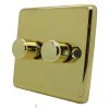 Timeless Polished Brass Intelligent Dimmer - Click to see large image