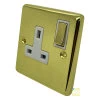 Timeless Polished Brass Switched Plug Socket - Click to see large image