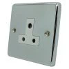 Timeless Polished Chrome Round Pin Unswitched Socket (For Lighting) - Click to see large image