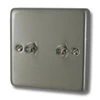 Timeless Satin Stainless Satellite Socket (F Connector) - Click to see large image