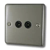 Timeless Satin Stainless TV Socket - Click to see large image