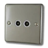 Timeless Satin Stainless TV Socket - Click to see large image