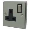 Timeless Satin Stainless Switched Plug Socket - Click to see large image