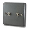 Timeless Dark Pewter Satellite Socket (F Connector) - Click to see large image