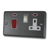 Timeless Dark Pewter Cooker Control (45 Amp Double Pole Switch and 13 Amp Socket) - Click to see large image