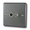 Timeless Dark Pewter TV and SKY Socket - Click to see large image