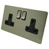 Smooth Brushed Chrome Switched Plug Socket - Click to see large image